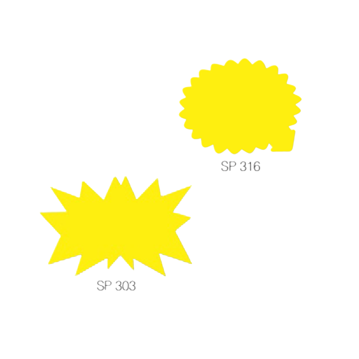 Cartellino segna prezzo giallo flash, due varianti