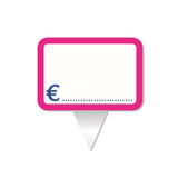 Cartellino per il prezzo bianco e contorno fucsia 