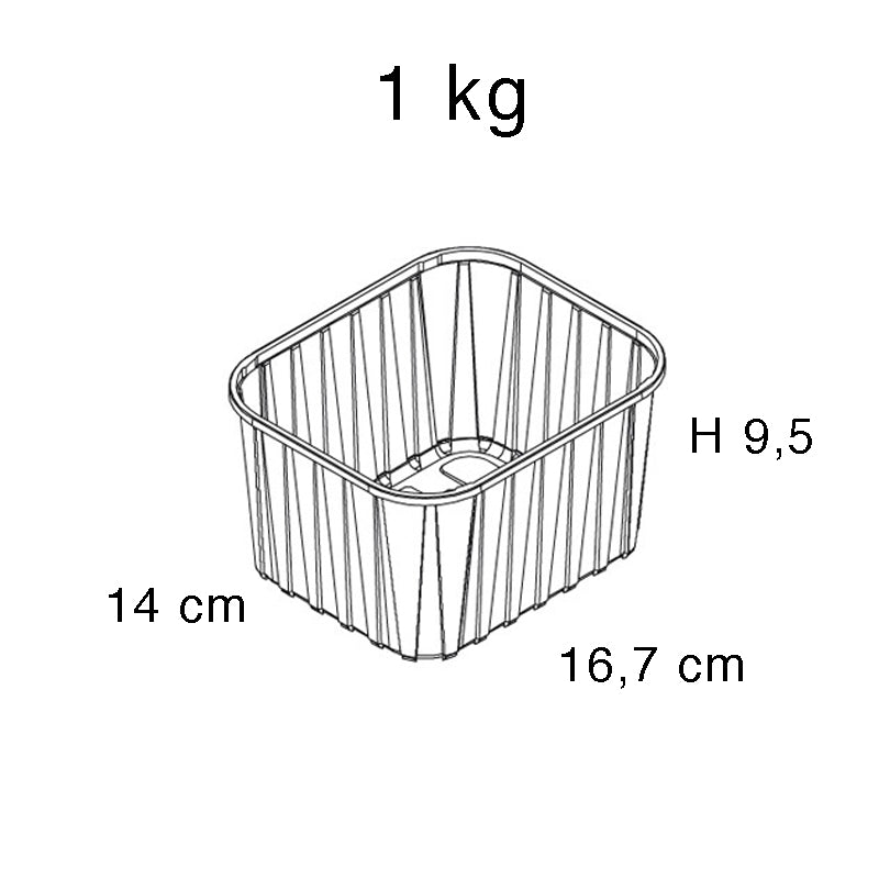 Disegno tecnico con misure, di cestello porta frutta