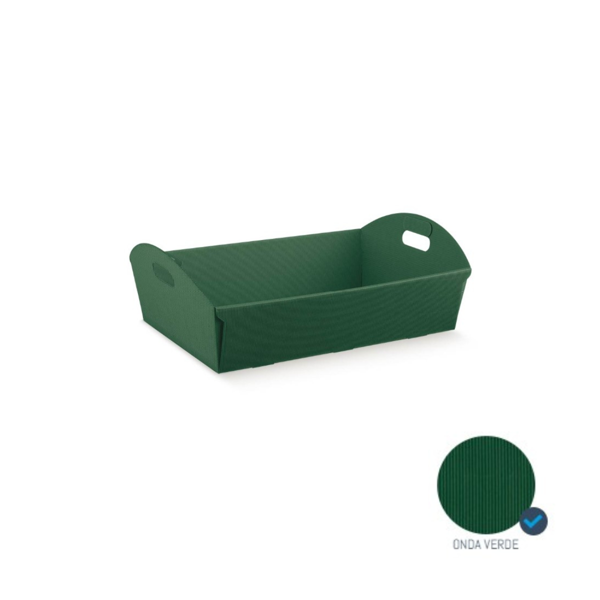 Cesto rettangolare di cartone colore verde 