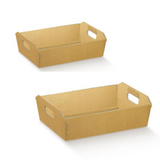 Cesto di cartone per confezioni dorato, due diverse misure 