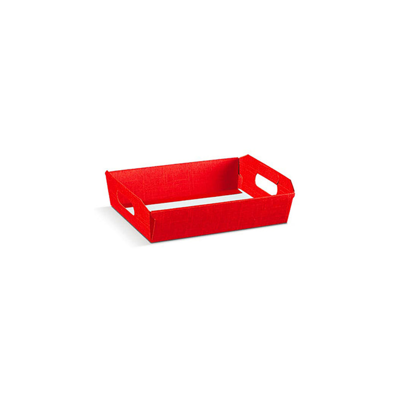 Cesto rettangolare di cartone rosso 
