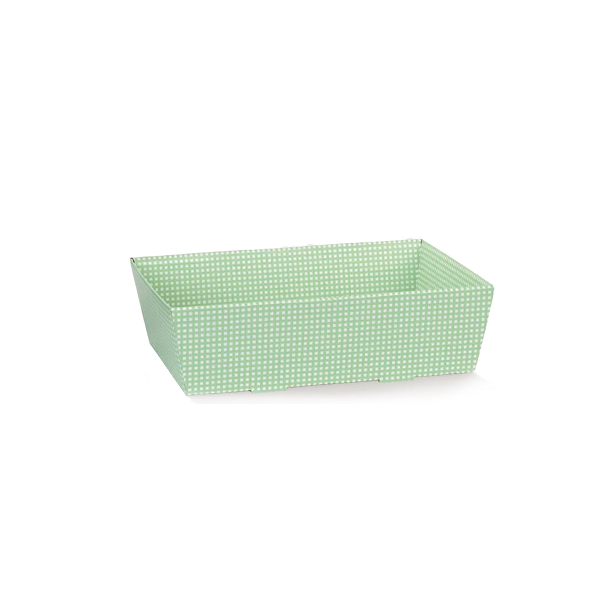 Cesto pasquale vuoto a quadretti di colore verde