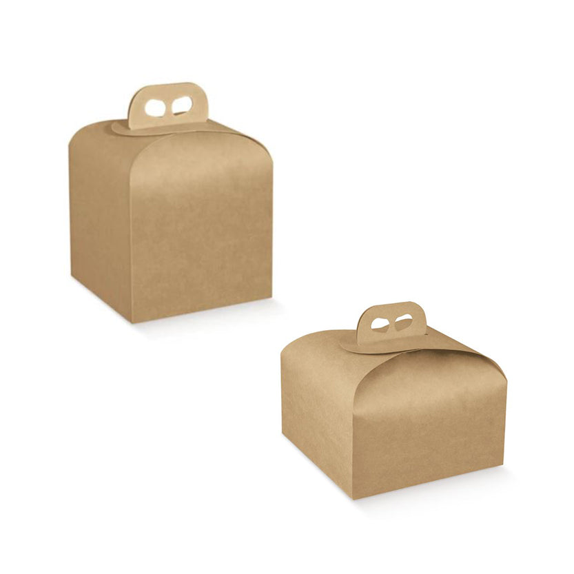 Scatola per panettone basso e per panettone alto color avana