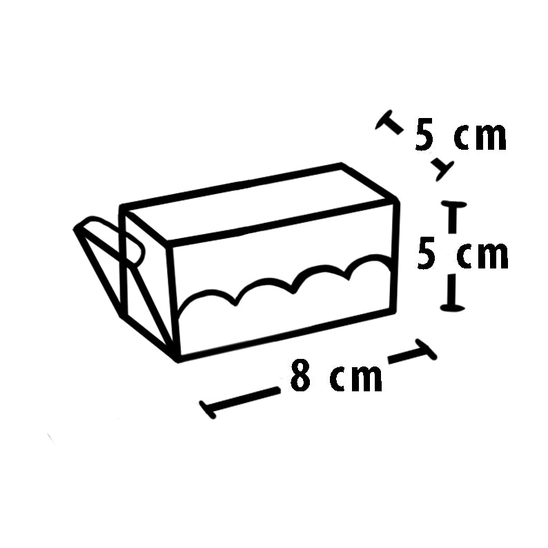 Disegno tecnico con misure per scatola macarons