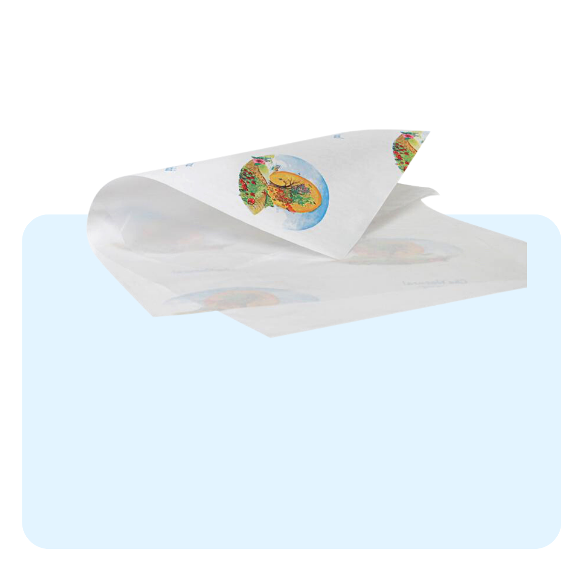 Banner con sfondo azzurro con: carta alimentare 