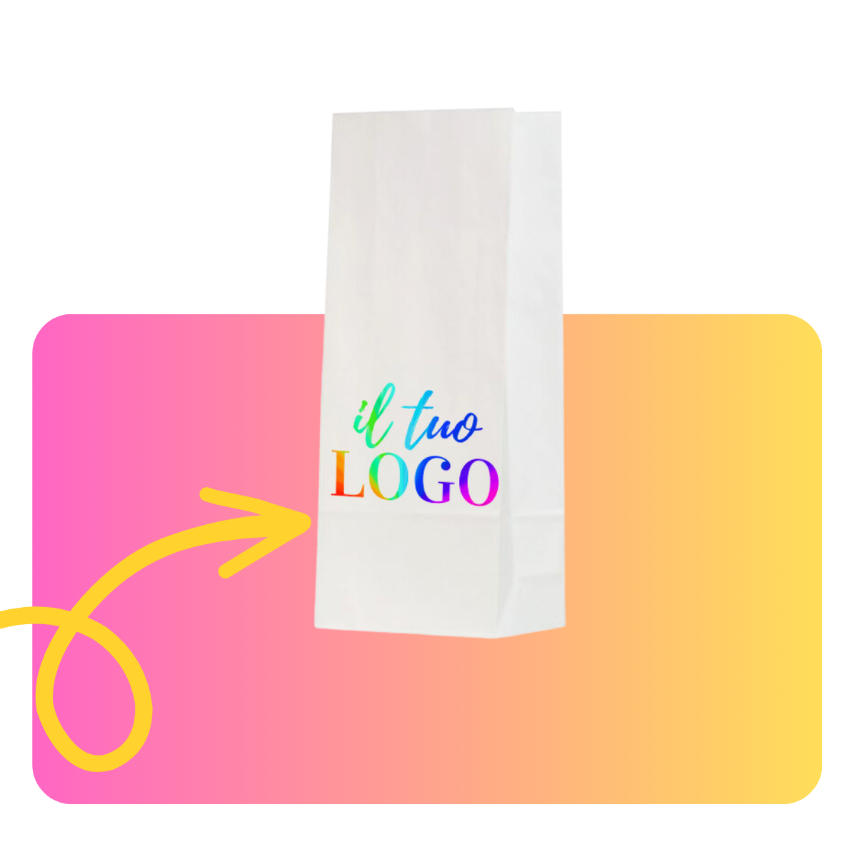 Banner con sacchetto di carta personalizzato con il tuo logo 