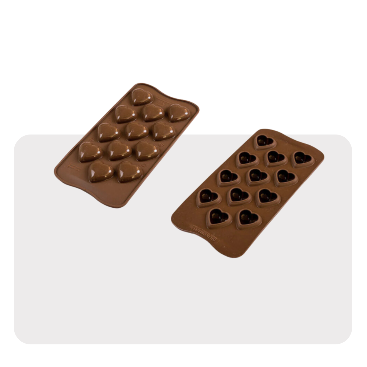Stampi per cioccolatini a forma di cure, fronte  e retro
