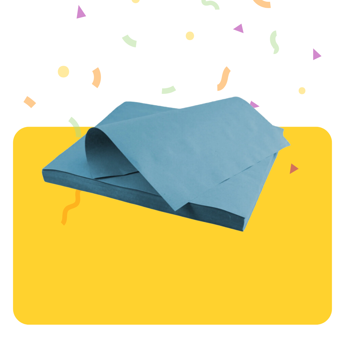 Banner giallo  con tovaglietta azzurra