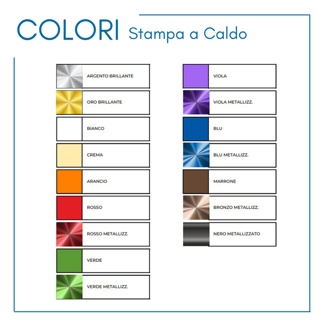 Tabella colori per stampa a caldo