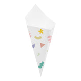 Cono bianco per fritto con grafiche colorate 