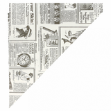 Cono in carta antigrasso forma triangolare con stampa parole effetto giornale in nero