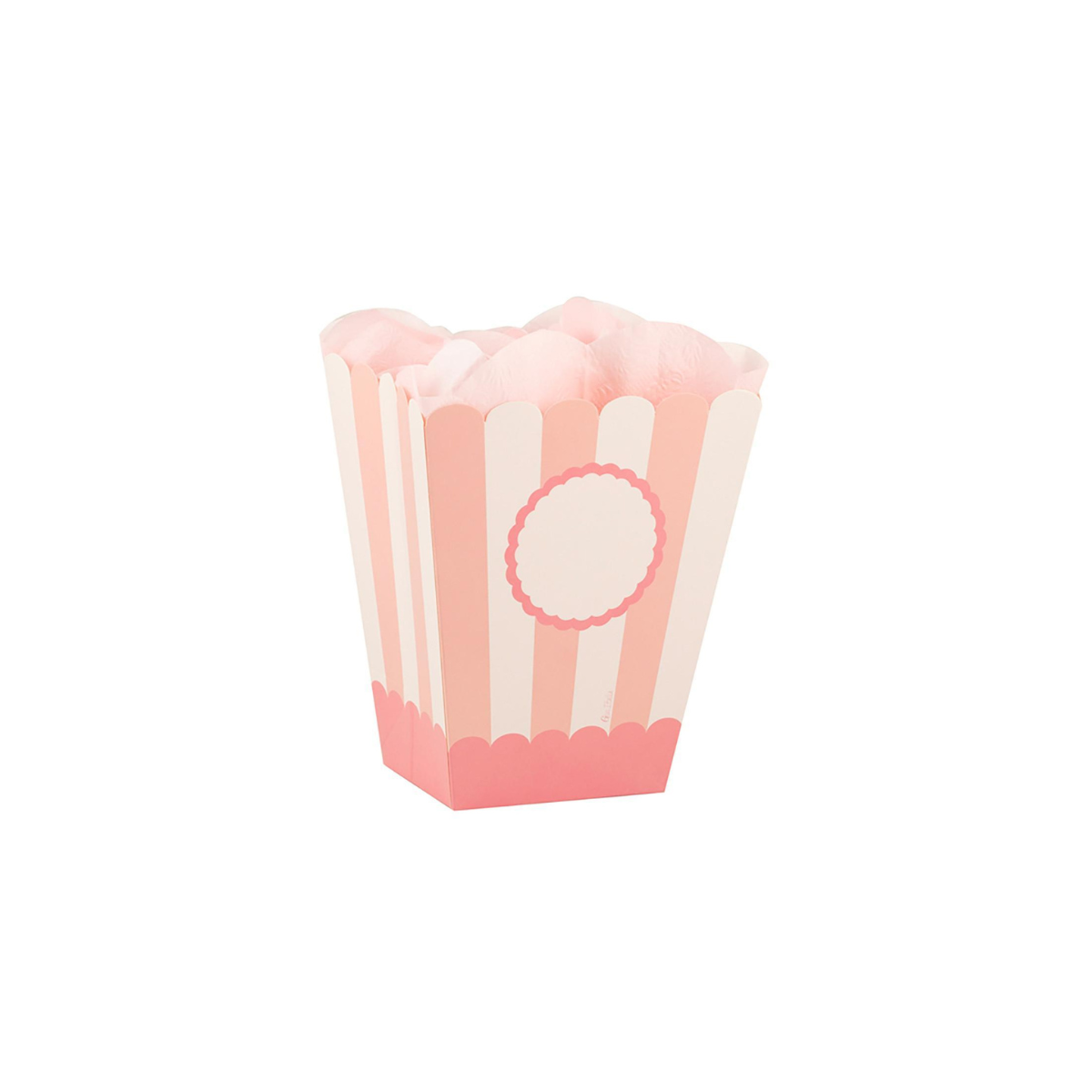 Contenitore per popcorn vuoto a righe rosa 