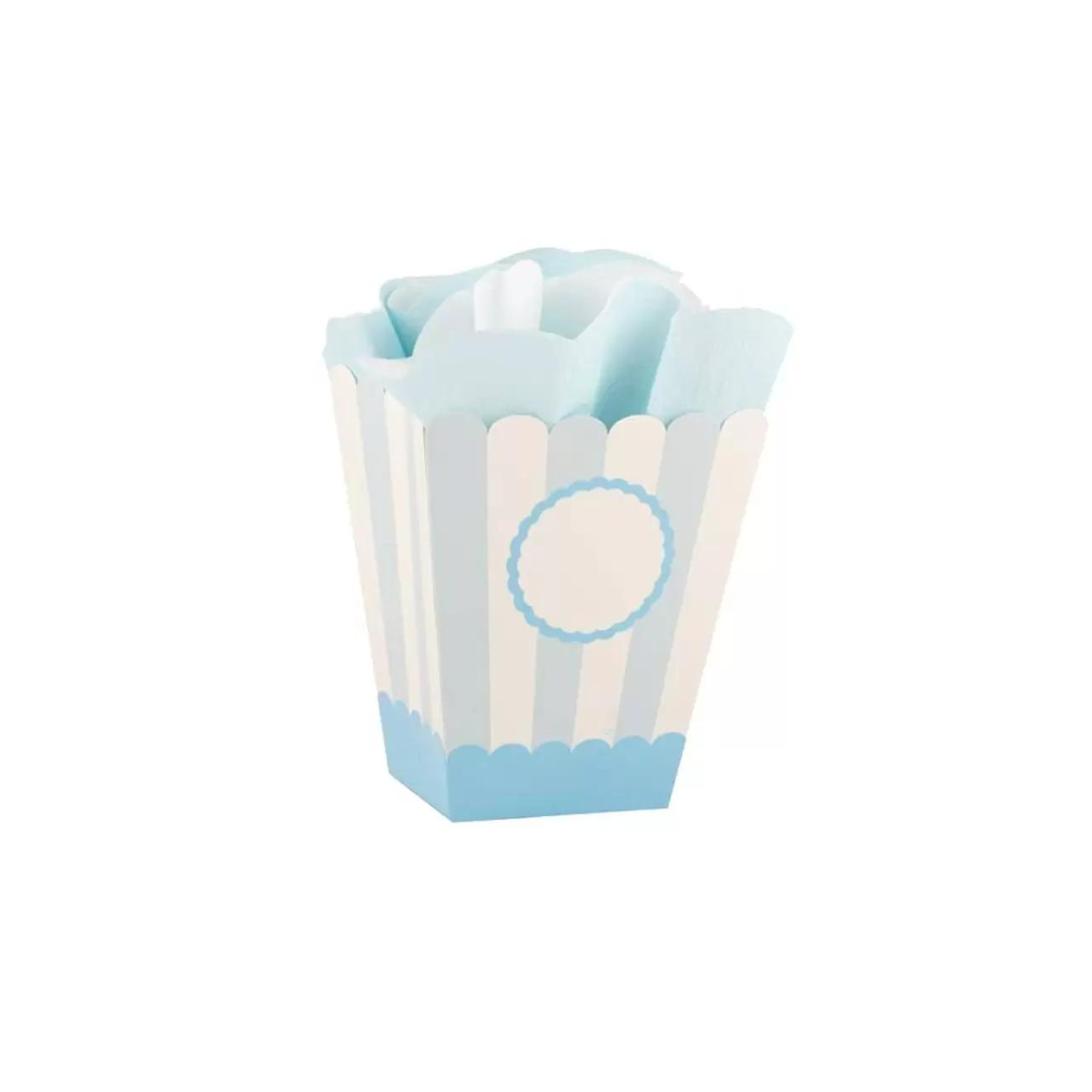 Contenitore per popcorn vuoto a righe azzurre