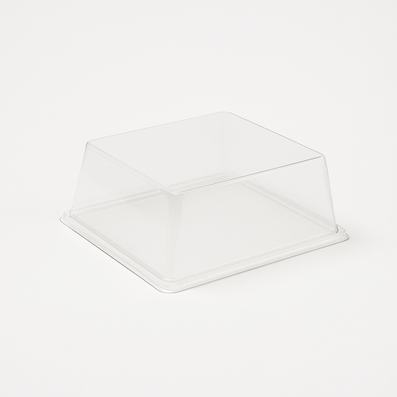 Coperchio di plastica rettangolare trasparente alto