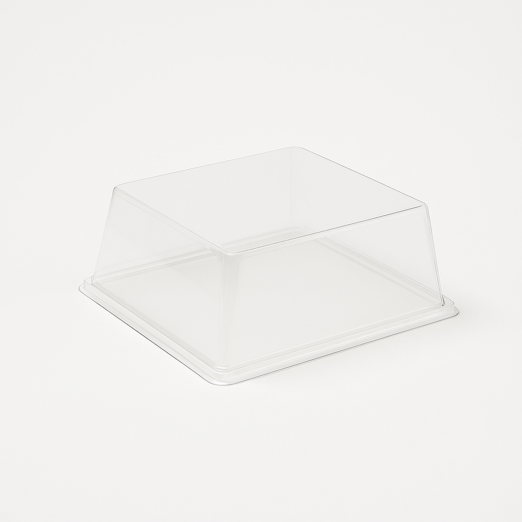 Coperchio di plastica rettangolare trasparente alto