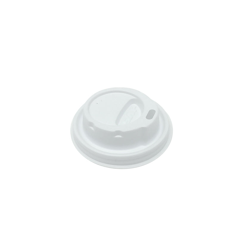 Coperchio bianco tondo con beccuccio per bicchiere da asporto 