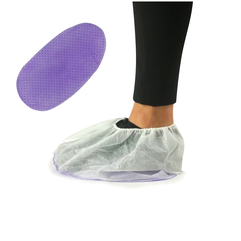 Piede con copriscarpe monouso