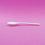 Cucchiaino bianco monouso in polpa di cellulosa bianco