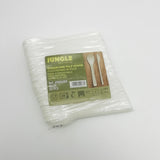 Cucchiaini in polpa di cellulosa nella loro confezione da 50 pezzi