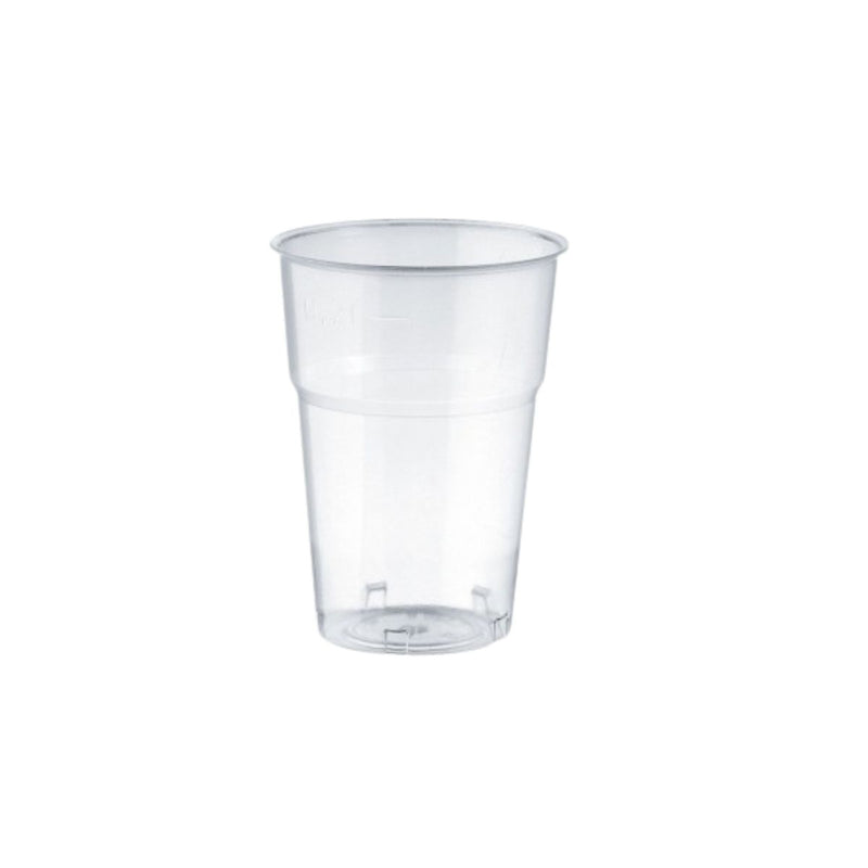 Bicchiere di plastica monouso trasparente per birra 