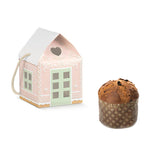 Casetta rosa porta mini panettone e mini panettone 