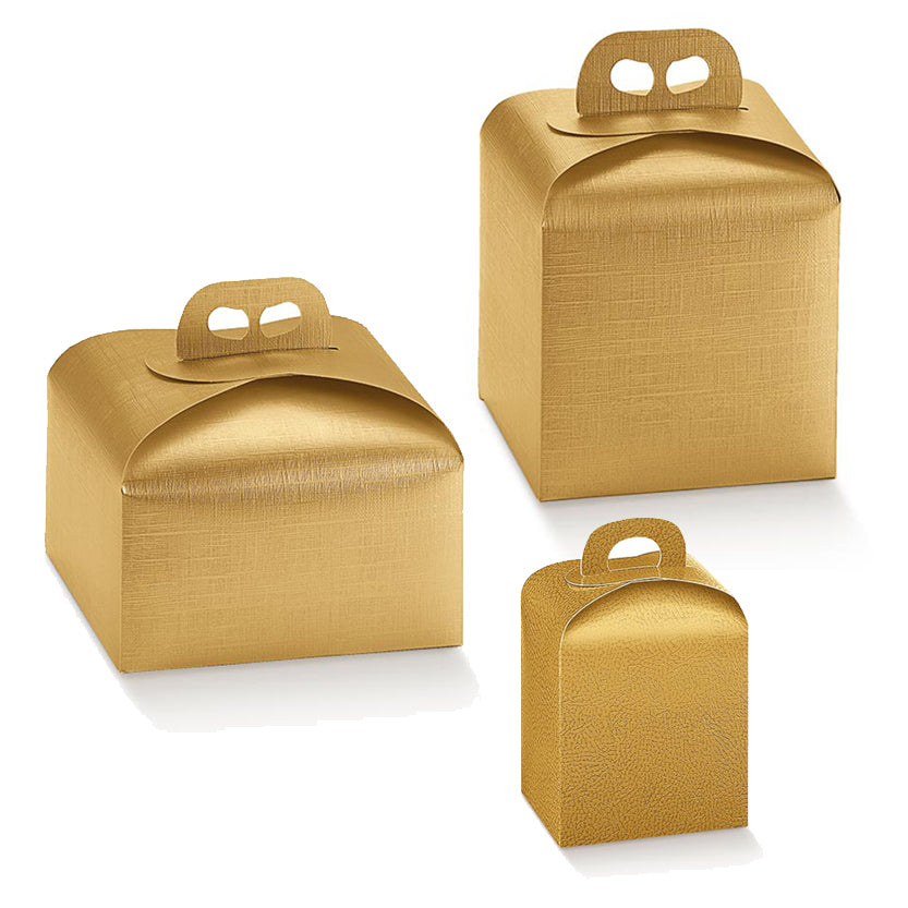 Scatola per panettone basso,mini e per panettone alto color oro