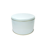 Barattolo tondo bianco di latta 