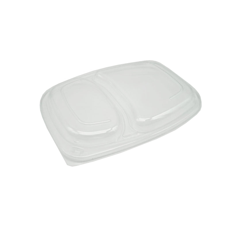 Coperchio di plastica bianco per piatto a due scomparti