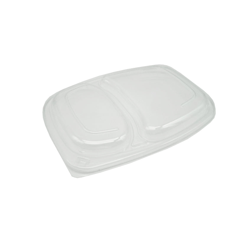 Coperchio di plastica bianco per piatto a due scomparti