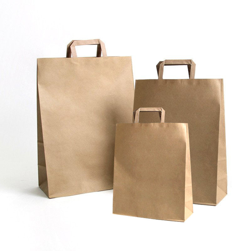 Shopper di carta color avana tre diversi formati