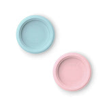 Piatti monouso uno azzurro ed uno rosa