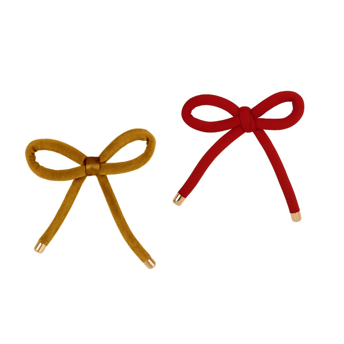 Fiocco oro e fiocco rosso per decorazione natalizia