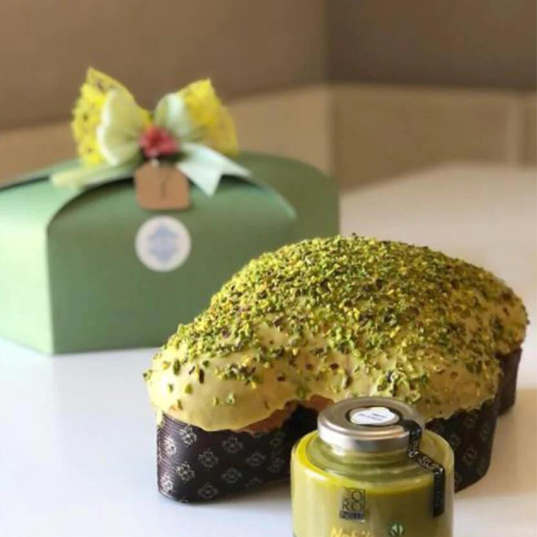 Colomba al pistacchio e porta colomba verde 