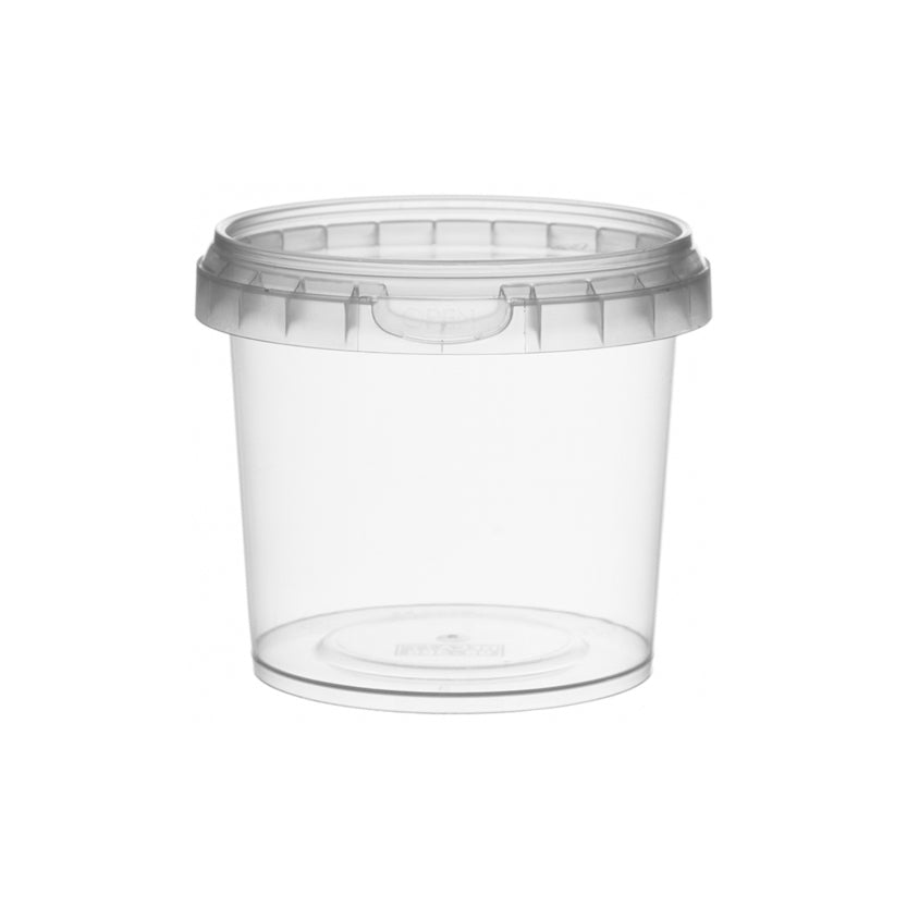 Vasetto di plastica trasparente con coperchio 