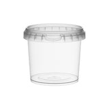 Vasetto di plastica trasparente con coperchio 