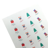 Foglio con etichette natalizie 