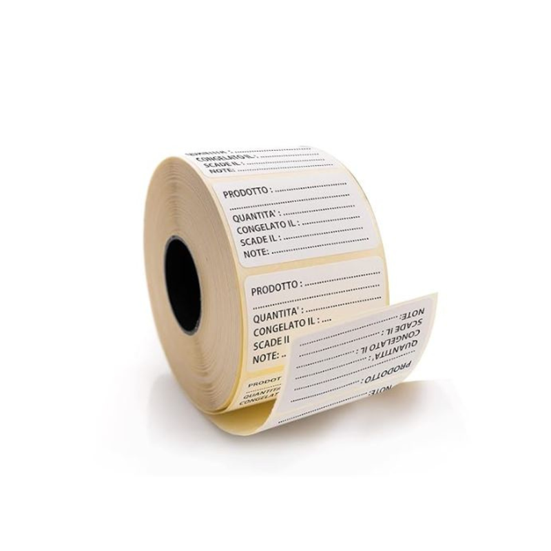 Etichette congelatore adesive | dimensioni 50 x 30 mm | scheda prodotto, quantità, scadenza, note | facilmente scrivibili (1000 pz) € 15,00 + Iva-1
