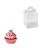 Confezione trasparente porta muffin e muffin colorato nel suo pirottino 