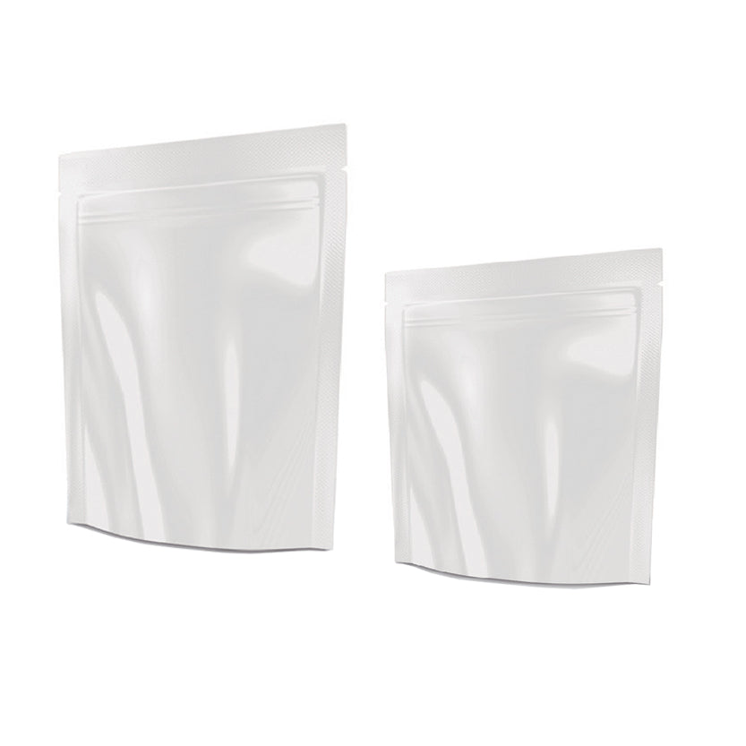 Due buste di plastica con zip, vuote, diverse misure