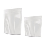 Due buste di plastica con zip, vuote, diverse misure