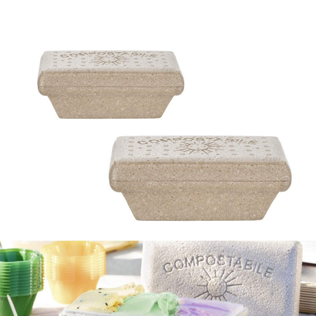 Vaschette di carta per gelato compostabili