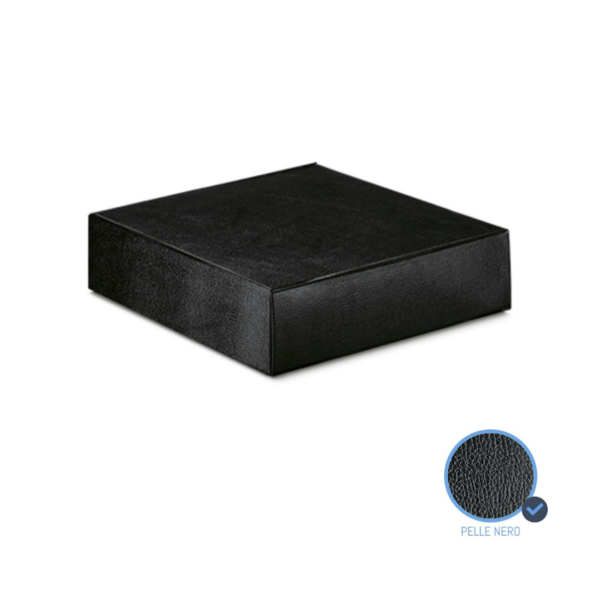 Cofanetto quadrato pelle nero 