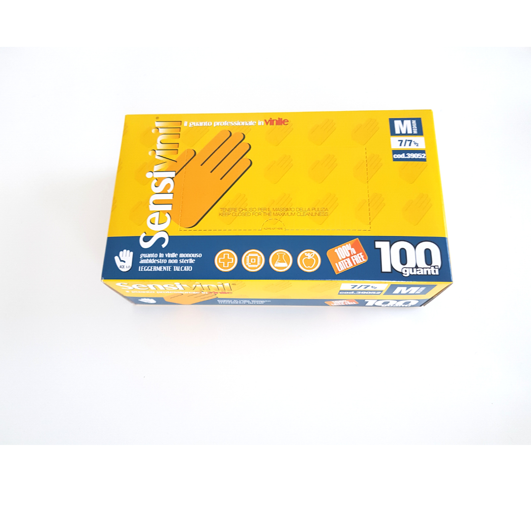 Confezione da 100 guanti in vinile monouso