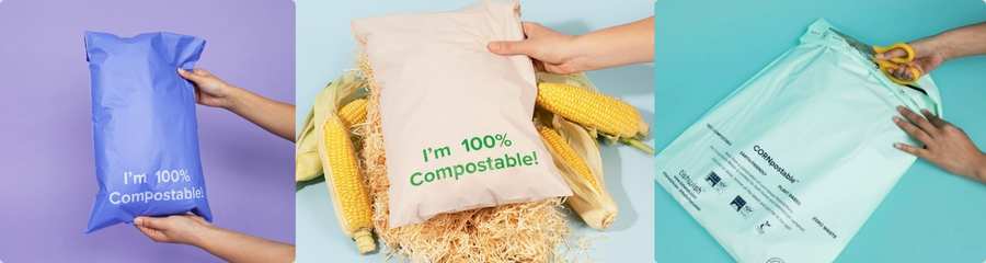 Banner con sacchetti compostabili 