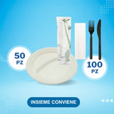 Kit insieme conviene piatto a due scomparti e  bis