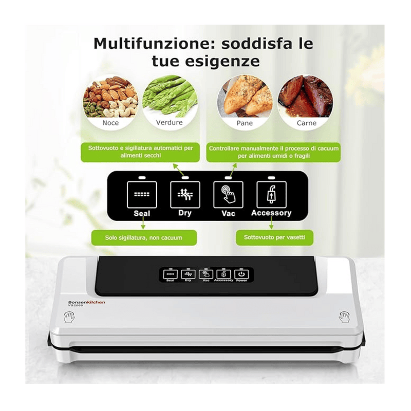 Macchina sottovuoto e sue funzioni