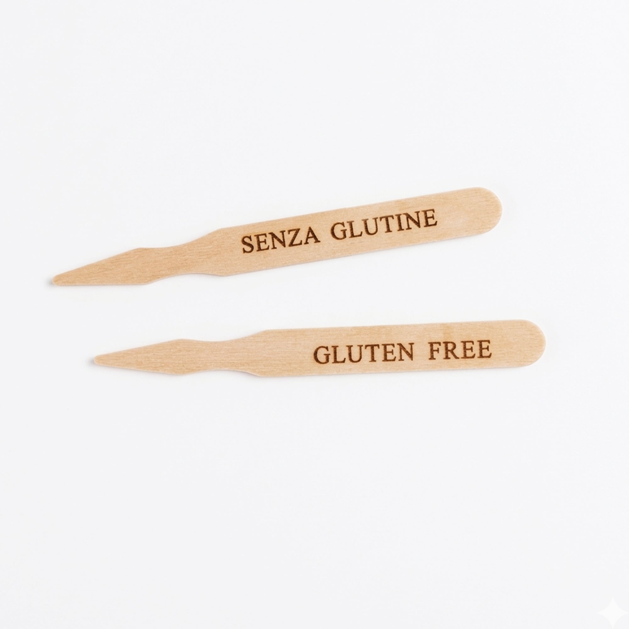 Marcatore, mostrato fonte e retro con la scritta SENZA GLUTINE / GLUTEN FREE