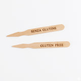 Marcatore, mostrato fonte e retro con la scritta SENZA GLUTINE / GLUTEN FREE