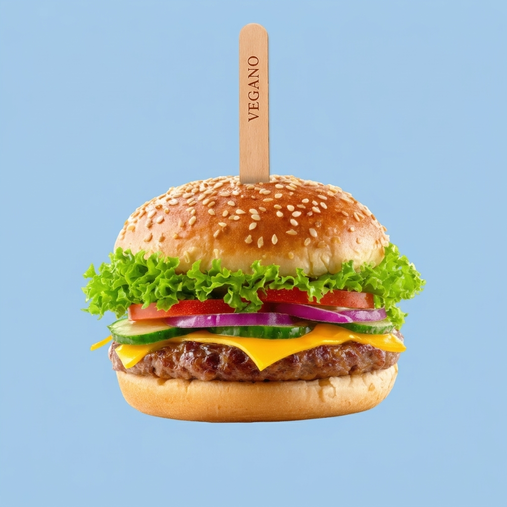 Panino con marcatore sul quale è scritto VEGANO